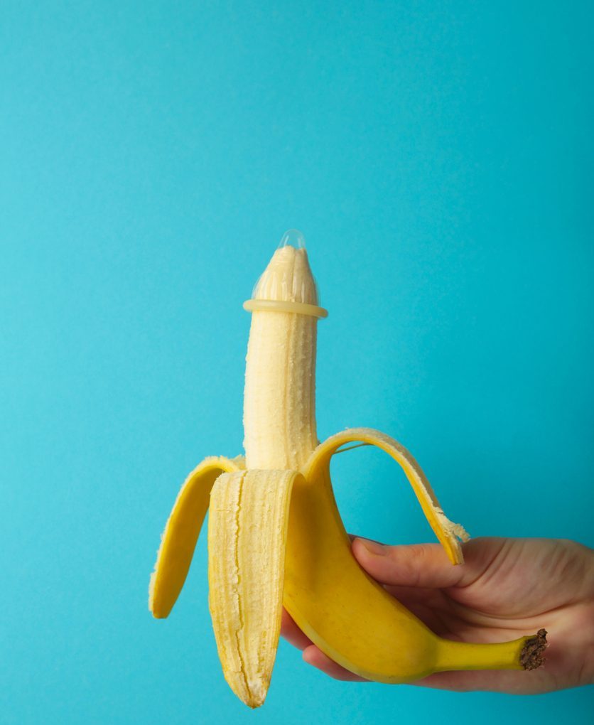 Banana with condom